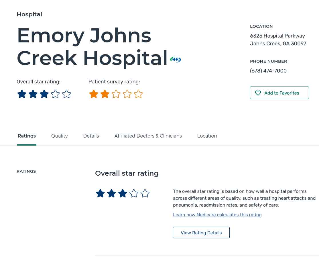 Emory - CMS Rating